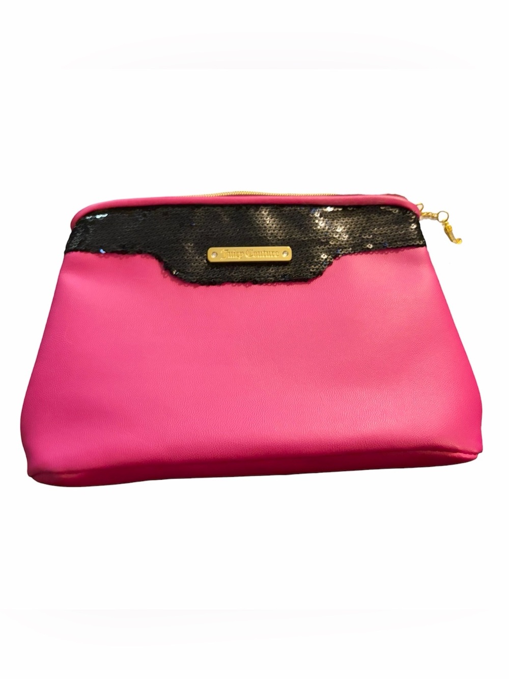 Juicy Couture Hot Pink Pouch with Black Sequin Trim